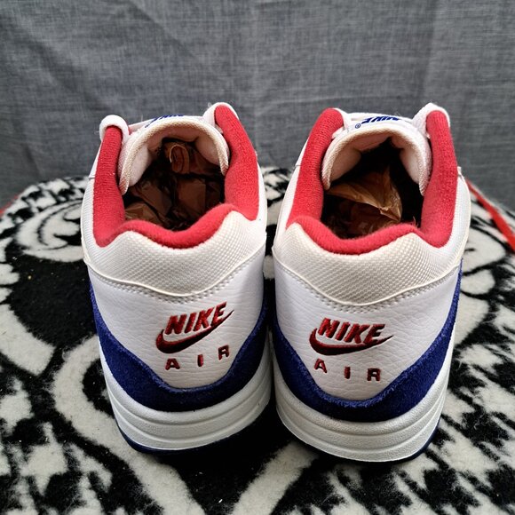 %Size 9.5 Nike Air Max 1 White Royal Blue Red White Men USA CJ9927-100  A 10 main image 6